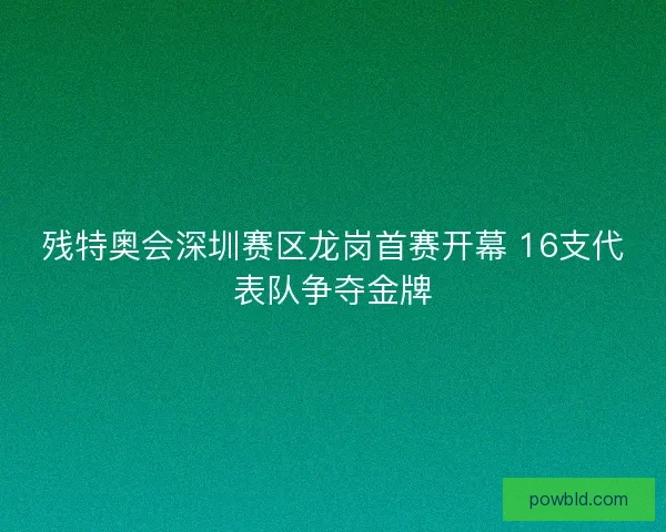 残特奥会深圳赛区龙岗首赛开幕 16支代表队争夺金牌