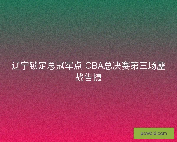 辽宁锁定总冠军点 CBA总决赛第三场鏖战告捷